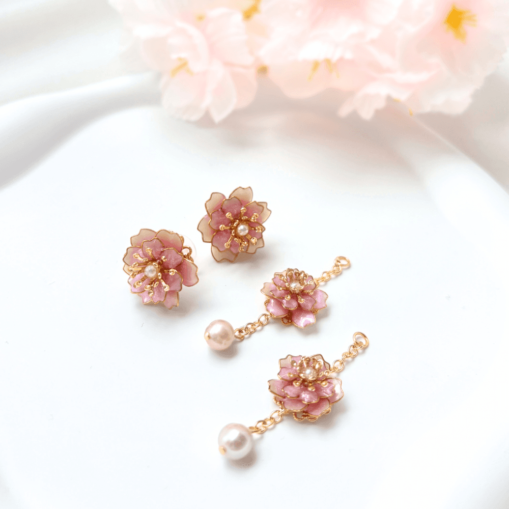 【八重桜】2wayピアス 淡水パール サージカルステンレス 金属アレルギー対応 受注生産 春の新作 | 10枚目